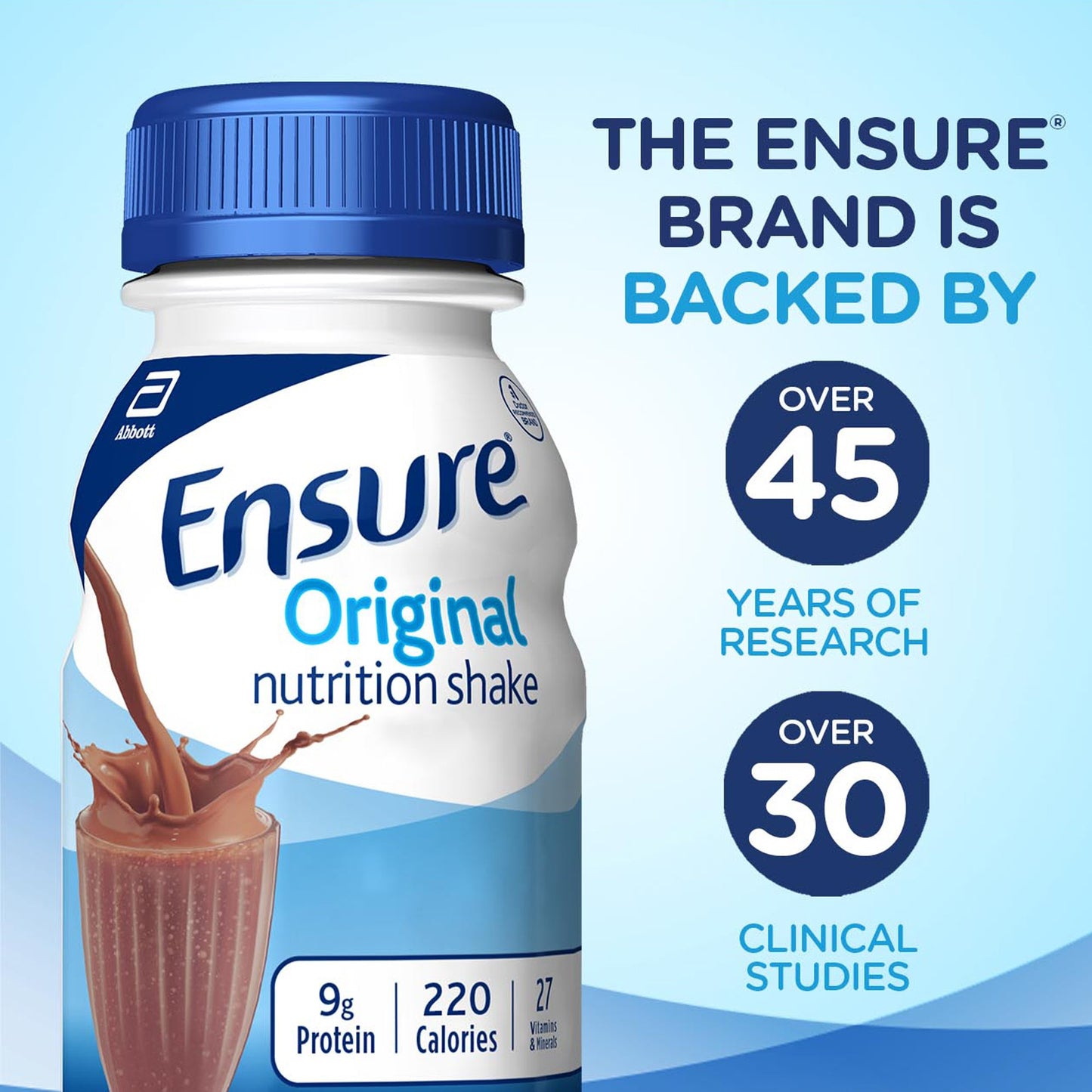 Ensure® Original Nutrition Shake, Chocolate, 8-ounce bottle 57231