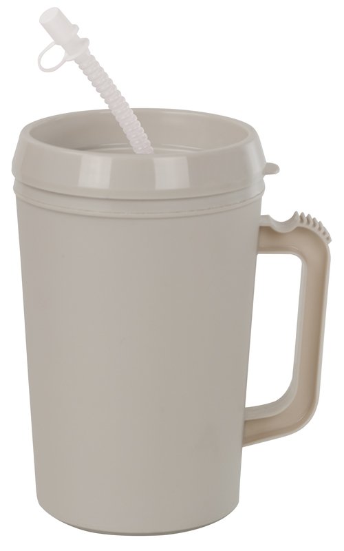 Insulated Drinking Mug 34 oz. Gray Plastic Reusable - GP55408