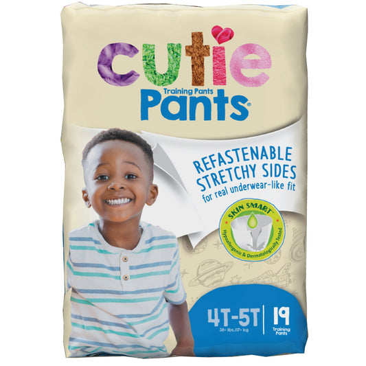 Male Toddler Training Pants Cutie Pants® Size 4T to 5T Disposable Heavy Absorbency - CR9007