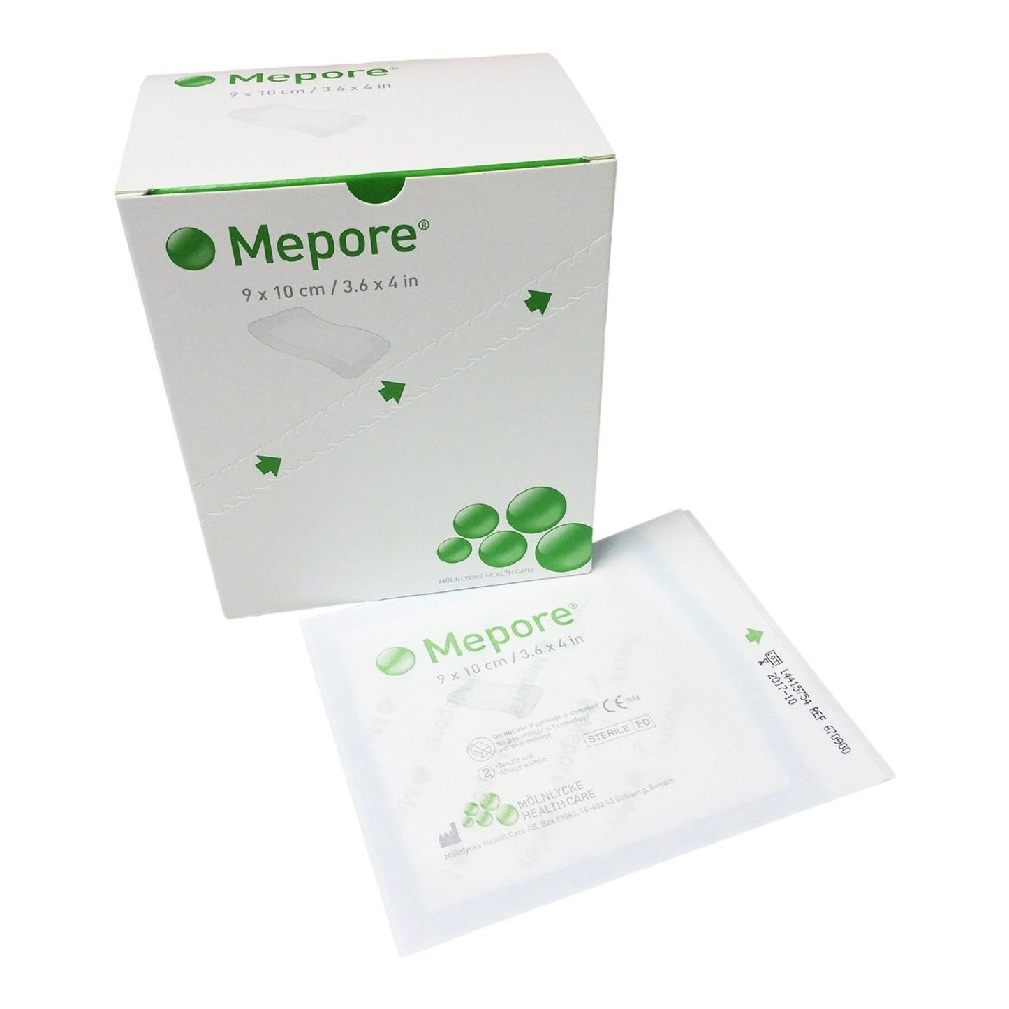 Molnlycke Mepore Adhesive Dressing, 3 X 4 inch 670900, Case of 400