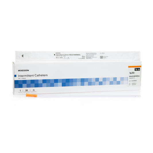 Urethral Catheter McKesson Straight Tip Uncoated PVC 16 Fr. 16 Inch - 16-M1616