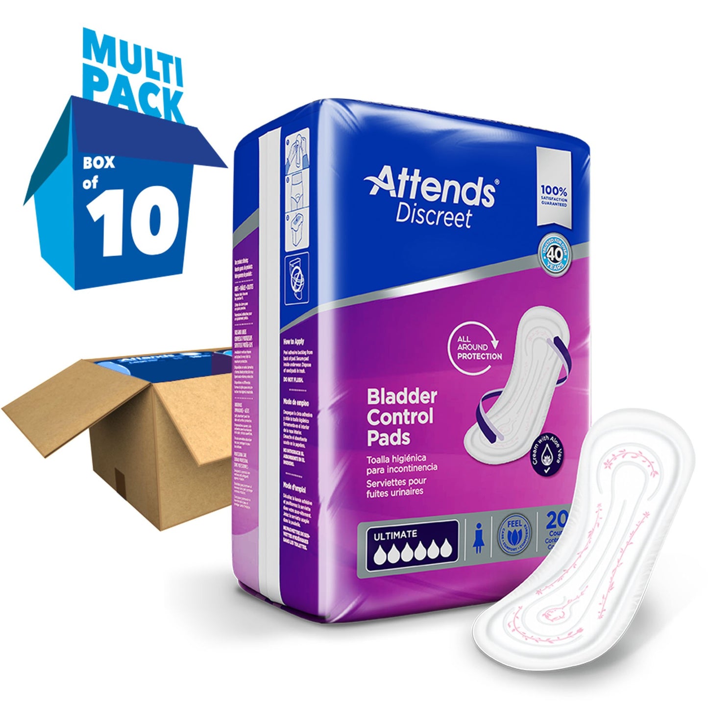 Attends® Discreet Women's Ultimate Bladder Control Pad, 15-Inch Length ADPULT