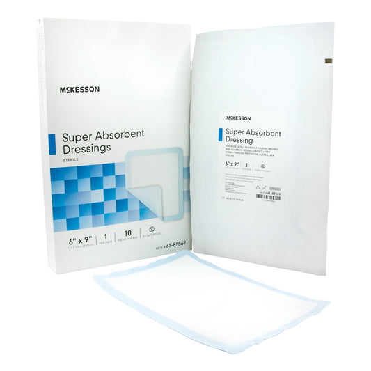 McKesson Super Absorbent Dressing, 6 x 9 Inch 61-89569