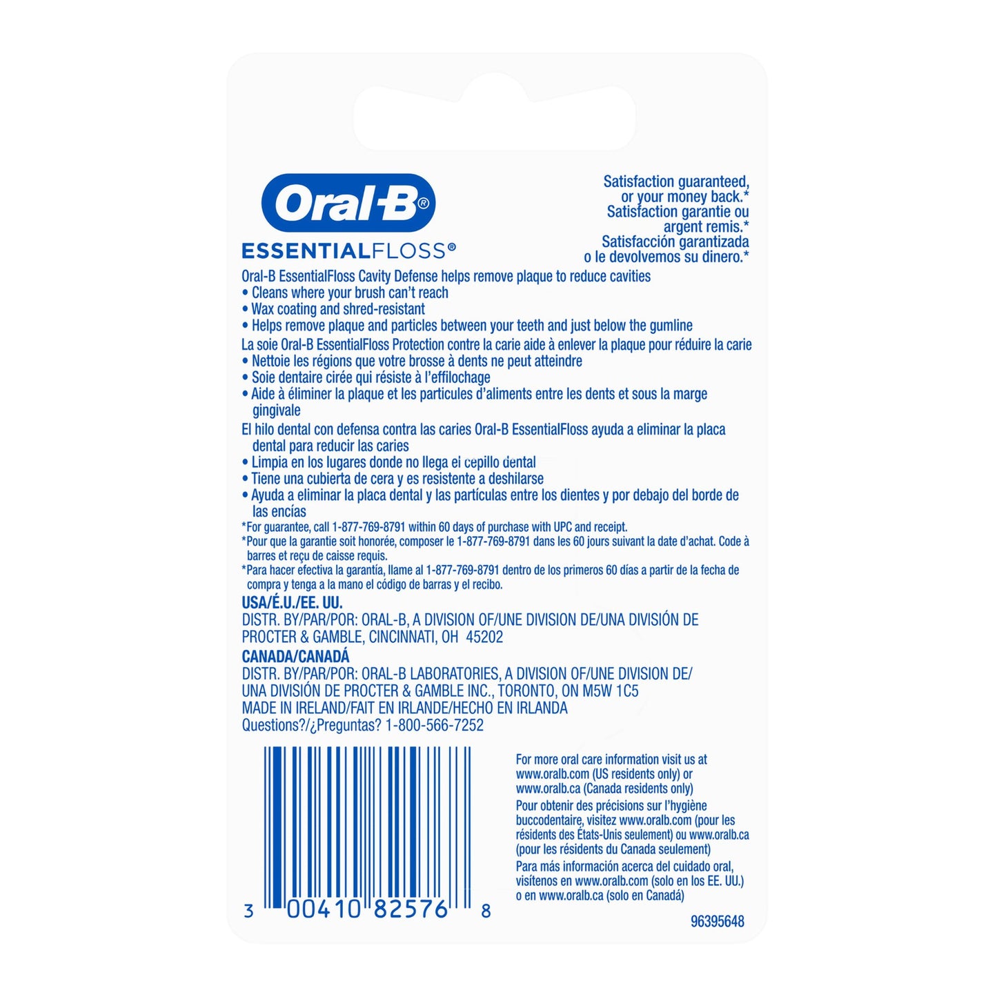 Oral-B Essential Floss Cavity Defense Dental Floss, 54 Yards 00041082576