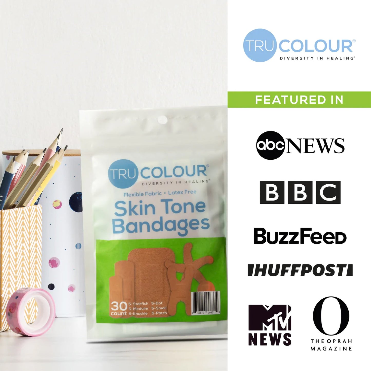 TruColour® Olive Adhesive Strips, Assorted Shapes and Sizes TCB-GASD