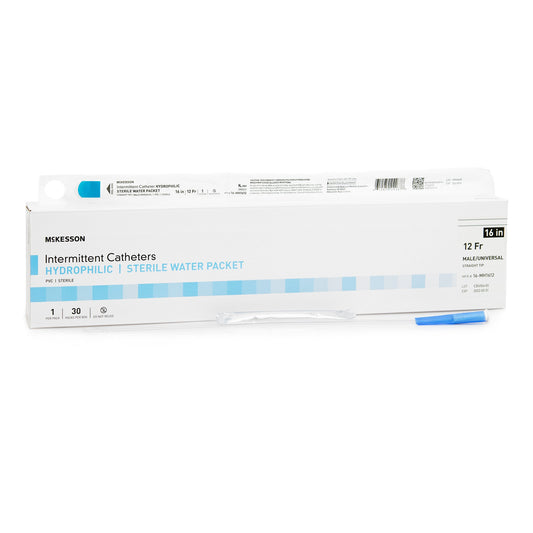 Urethral Catheter McKesson Straight Tip Hydrophilic Coated PVC 12 Fr. 16 Inch - 16-MH1612