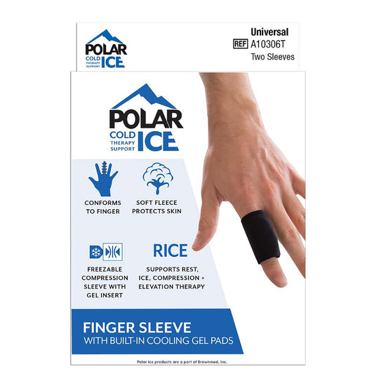 Finger Sleeve with Cooling Pad Polar Ice® Adult One Size Fits Most Pull-On Finger Black - A10306T