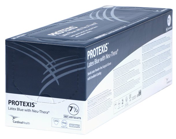 Surgical Glove Protexis™ Latex Blue with Neu-Thera® Size 7 Sterile Latex Standard Cuff Length Smooth Blue Not Chemo Approved 2D72LU70