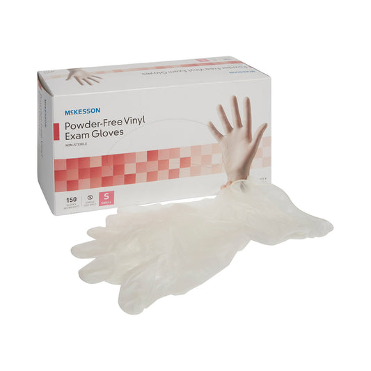 Exam Glove McKesson Small NonSterile Vinyl Standard Cuff Length Smooth Clear Not Rated - 14-134