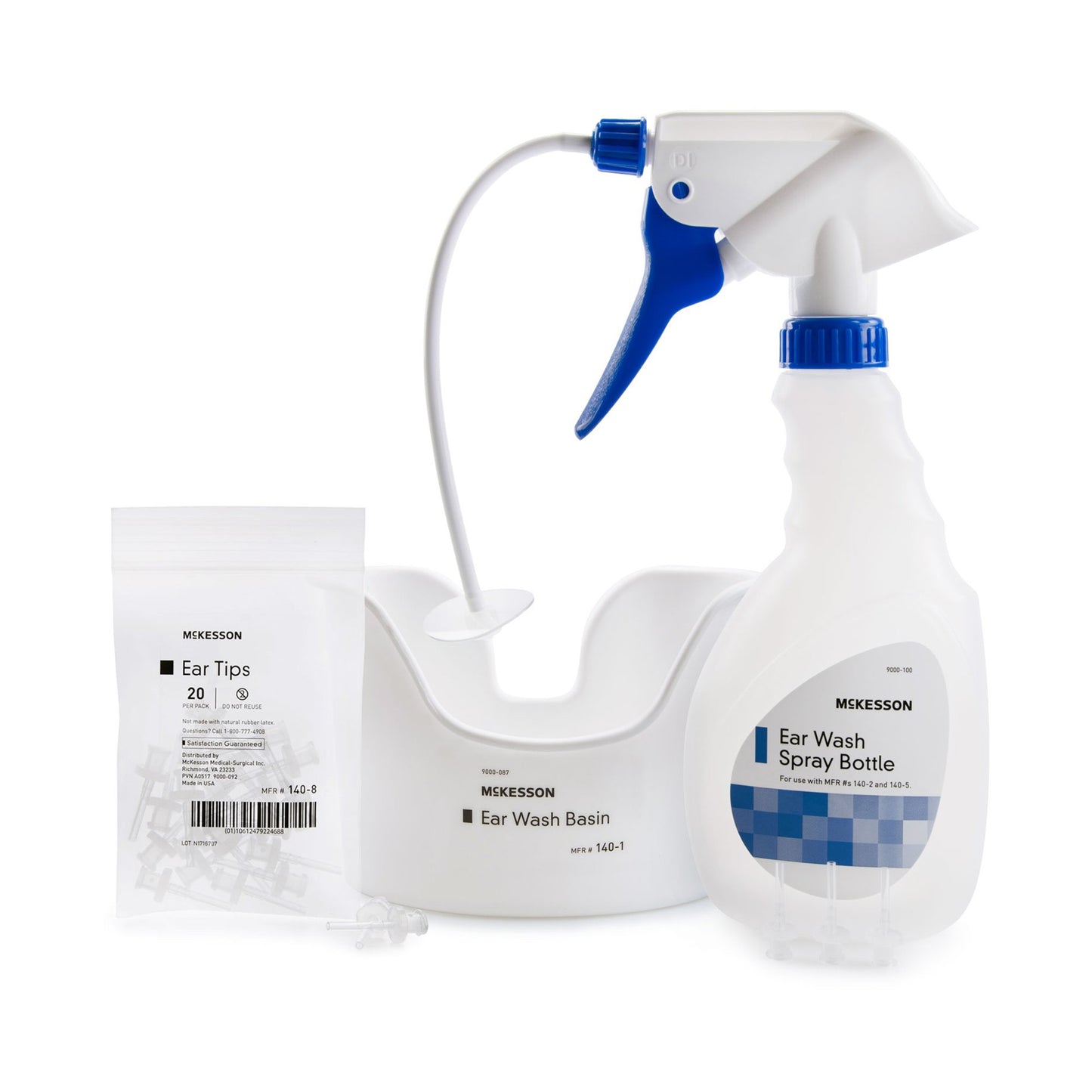 McKesson Ear Wash System Kit Spray Bottle with Flexible Tube and 23 Ear Tips 140-3