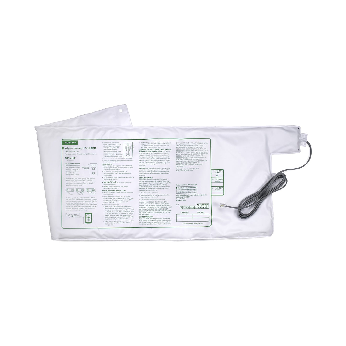 Bed Sensor Pad McKesson Brand 10 X 30 Inch - 162-1134