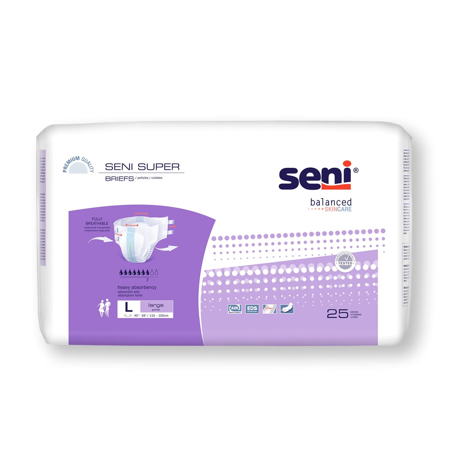 Unisex Adult Incontinence Brief Seni® Super Large Disposable Heavy Absorbency - S-LA25-BS1