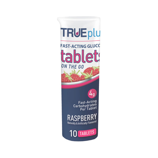 Glucose Supplement TRUEplus™ 10 per Bottle Chewable Tablet Raspberry Flavor - P1H01RS-10