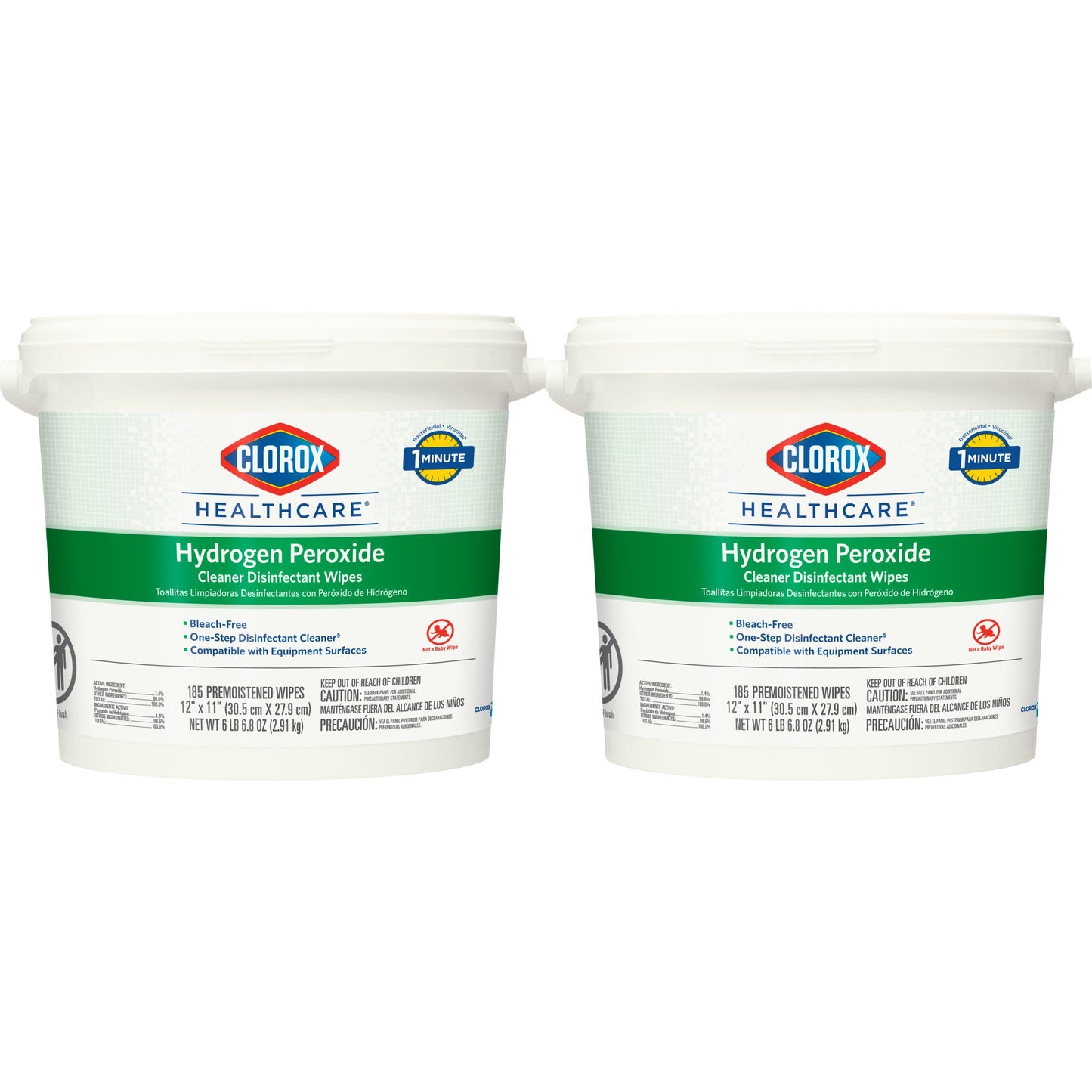 Clorox Healthcare® Hydrogen Peroxide Cleaner Disinfectant Wipes, Bucket, 185 ct. 30826