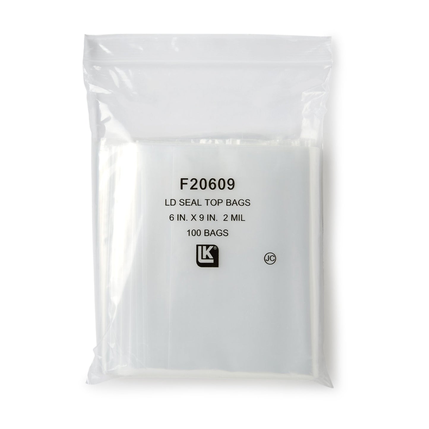 LK® Clear Line Zipper Reclosable Bag, 6 x 9 Inch F20609