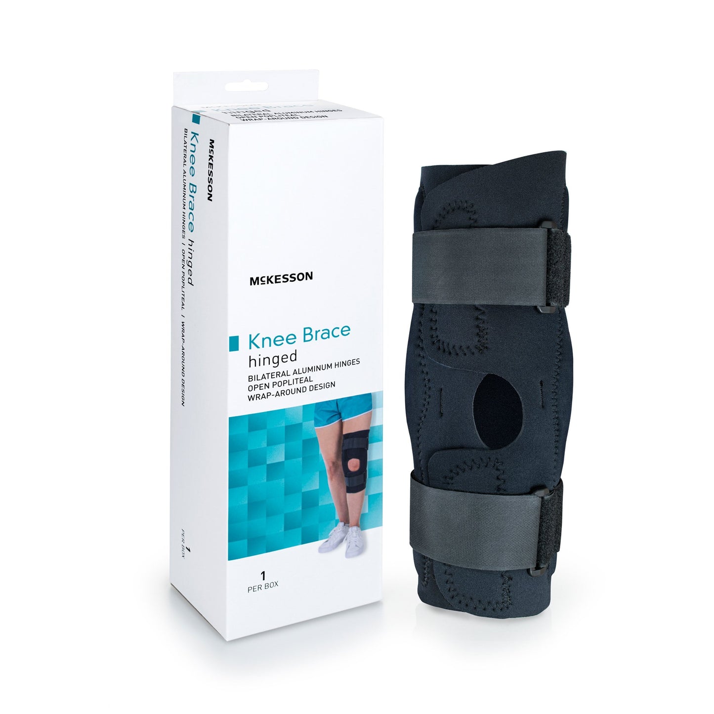 Knee Brace McKesson 3X-Large Wraparound / Hook and Loop Strap Closure with D-Rings 28 to 30-1/2 Inch Circumference Left or Right Knee - 155-81-82399-1