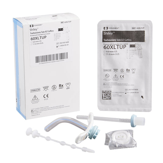 Medtronic MITG Shiley XLT Cuffless Extended Length Tracheostomy Tube, Size 6 60XLTUP, 1 Each