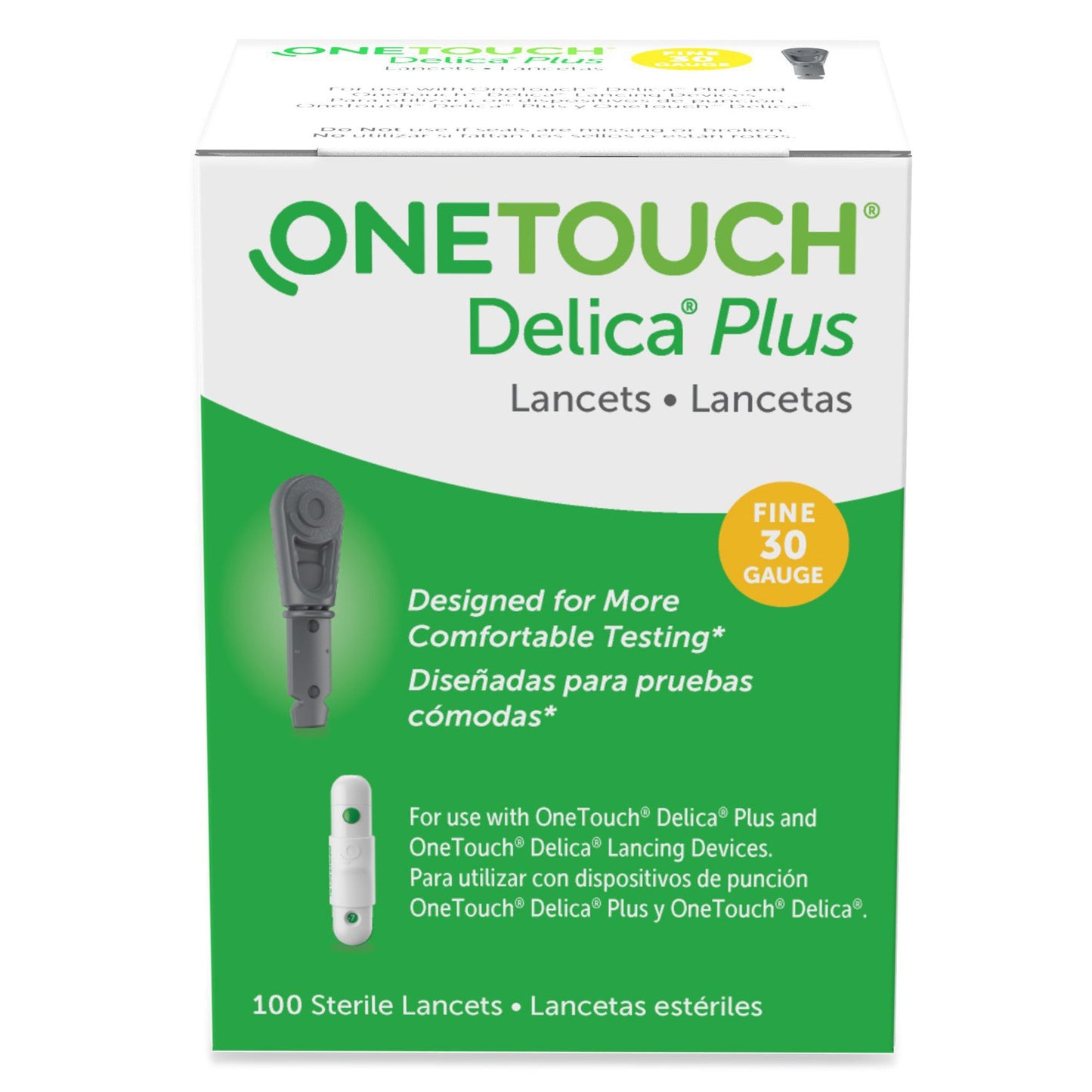 OneTouch® Delica® Plus Lancets, 30 Gauge 02401103