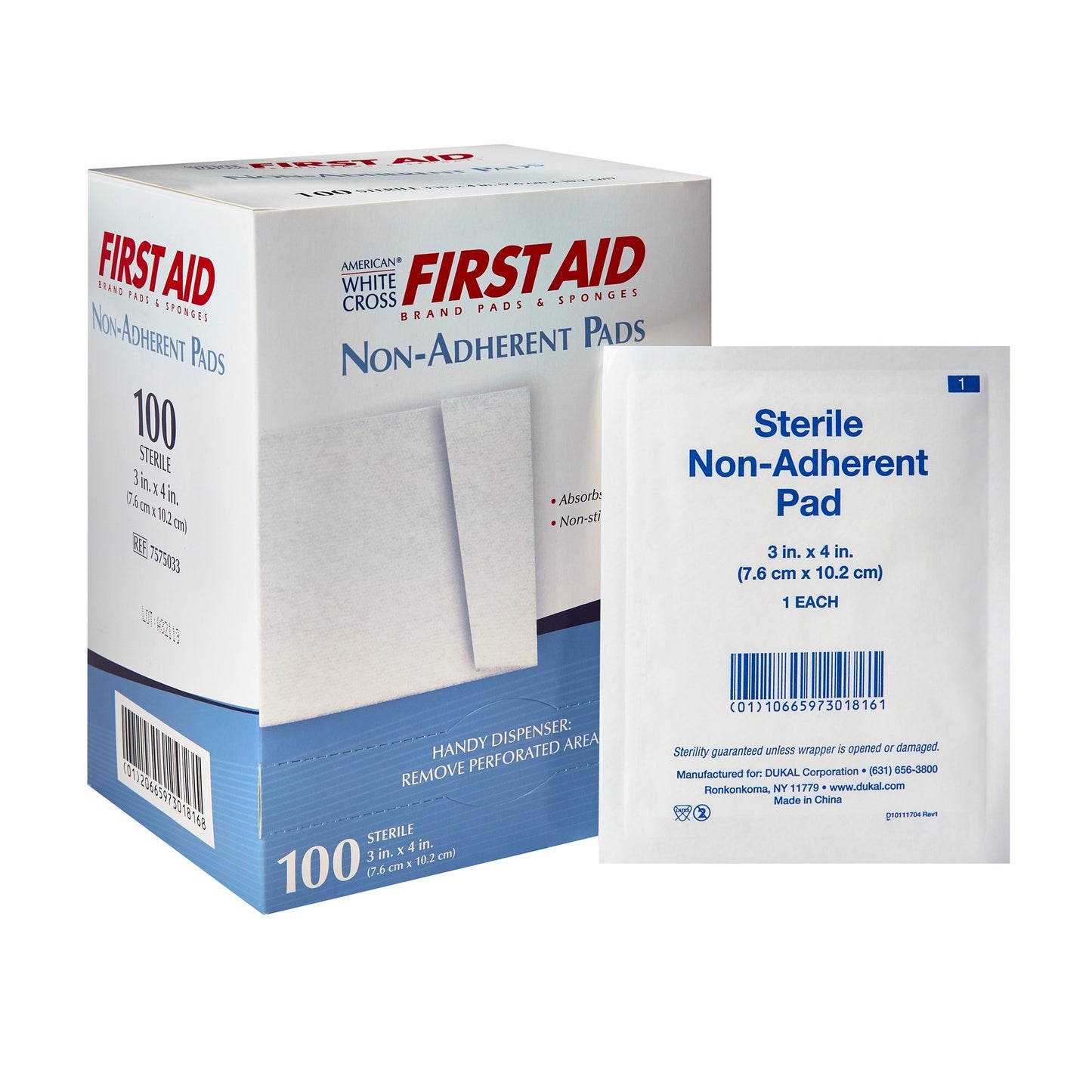 American® White Cross Nonadherent Dressing, 3 x 4 Inch 7575033