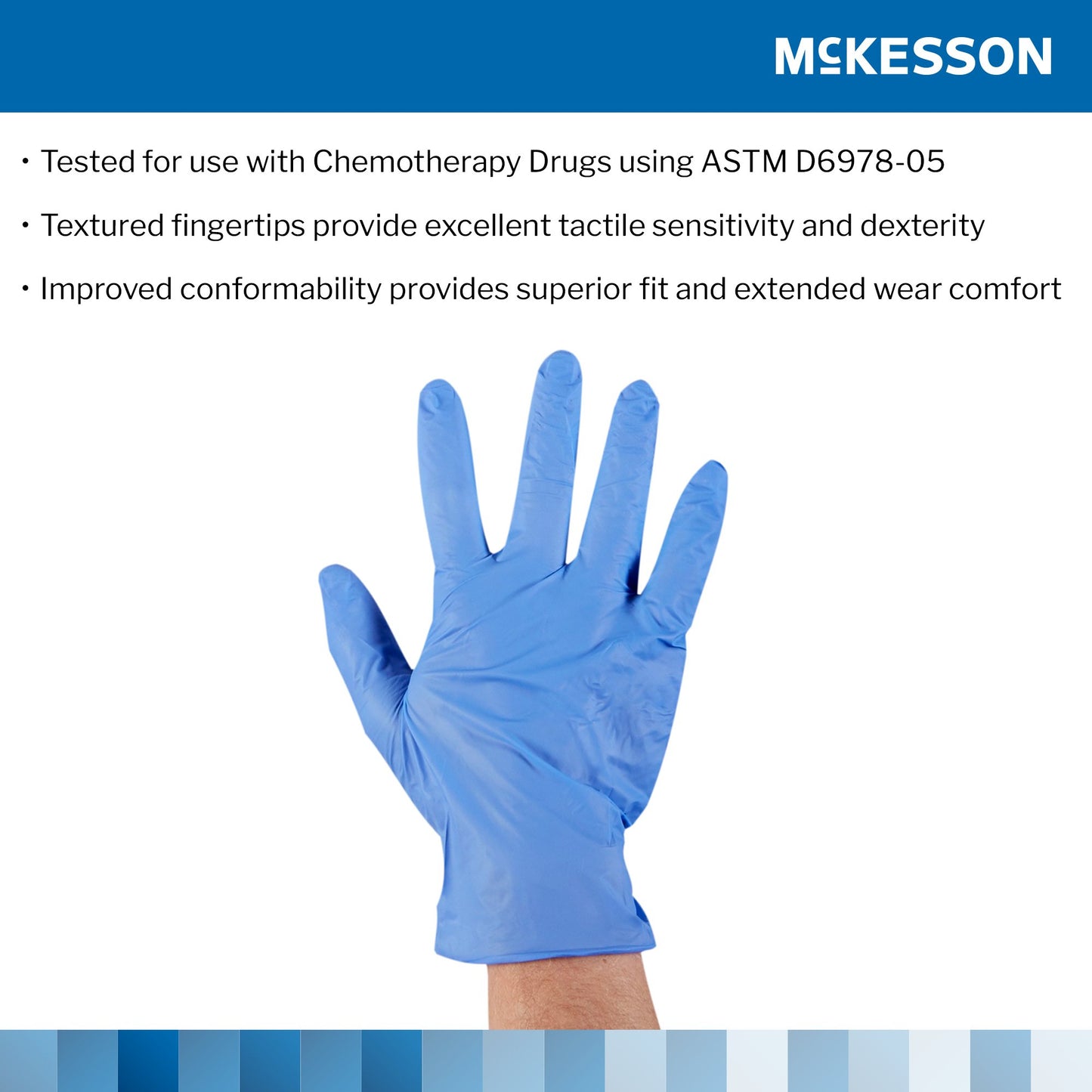 McKesson Confiderm® 3.5C Nitrile Exam Glove, Large, Blue 14-6978C