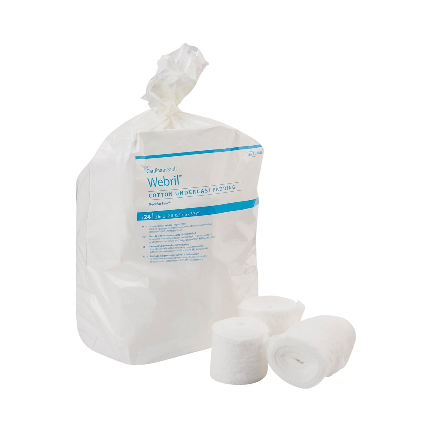 Webril™ Undercast Cotton Cast Padding, nonsterile, White, 2 Inch x 4 Yard 1418