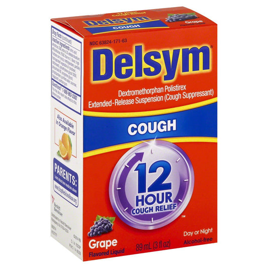 Reckitt Benckiser Delsym 12 Hour Cough Relief, Grape Flavor 63824017163, 1 Each