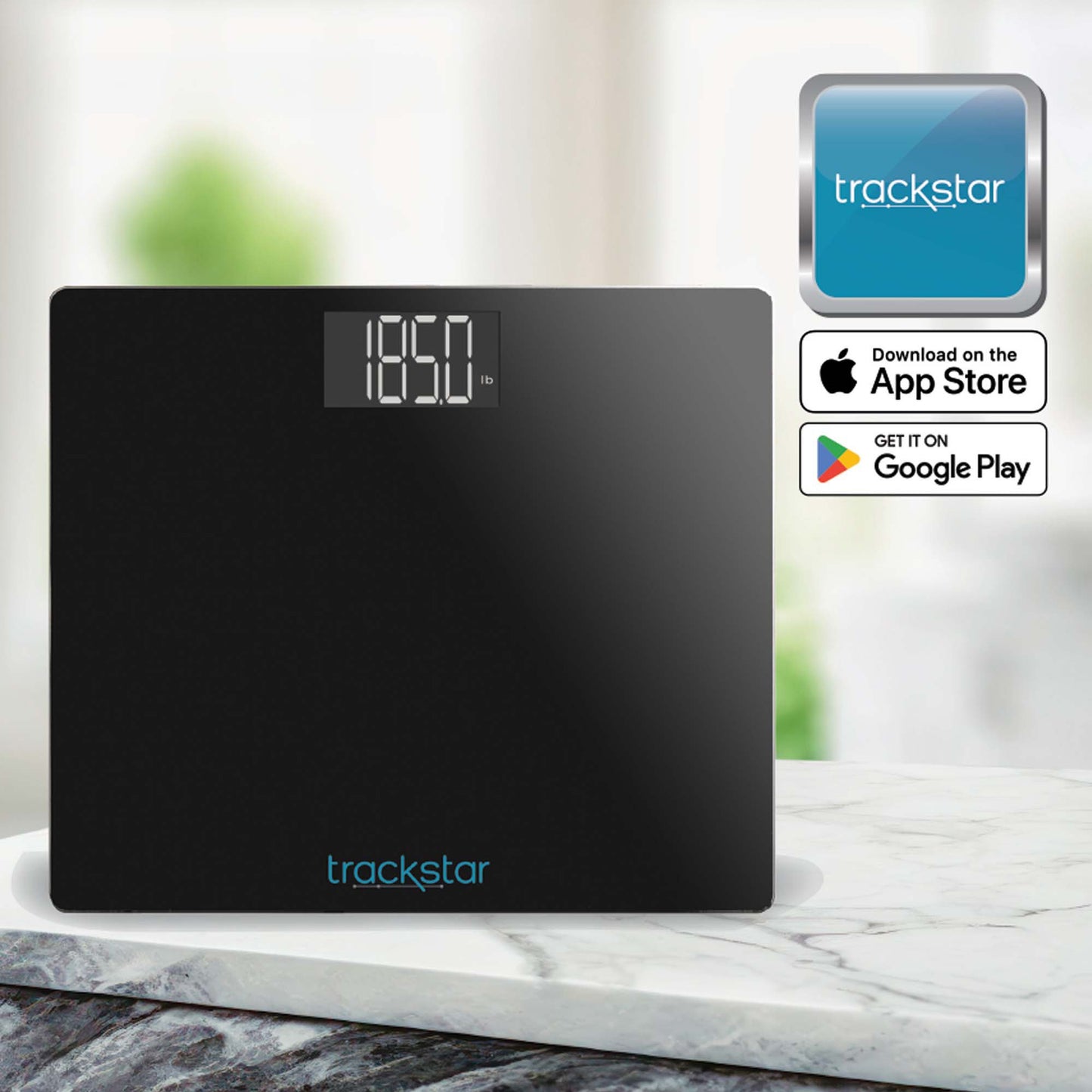 Floor Scale Trackstar Digital Display 550 lbs. / 250 kg Weight Capacity Black Battery Operated 302-1114B