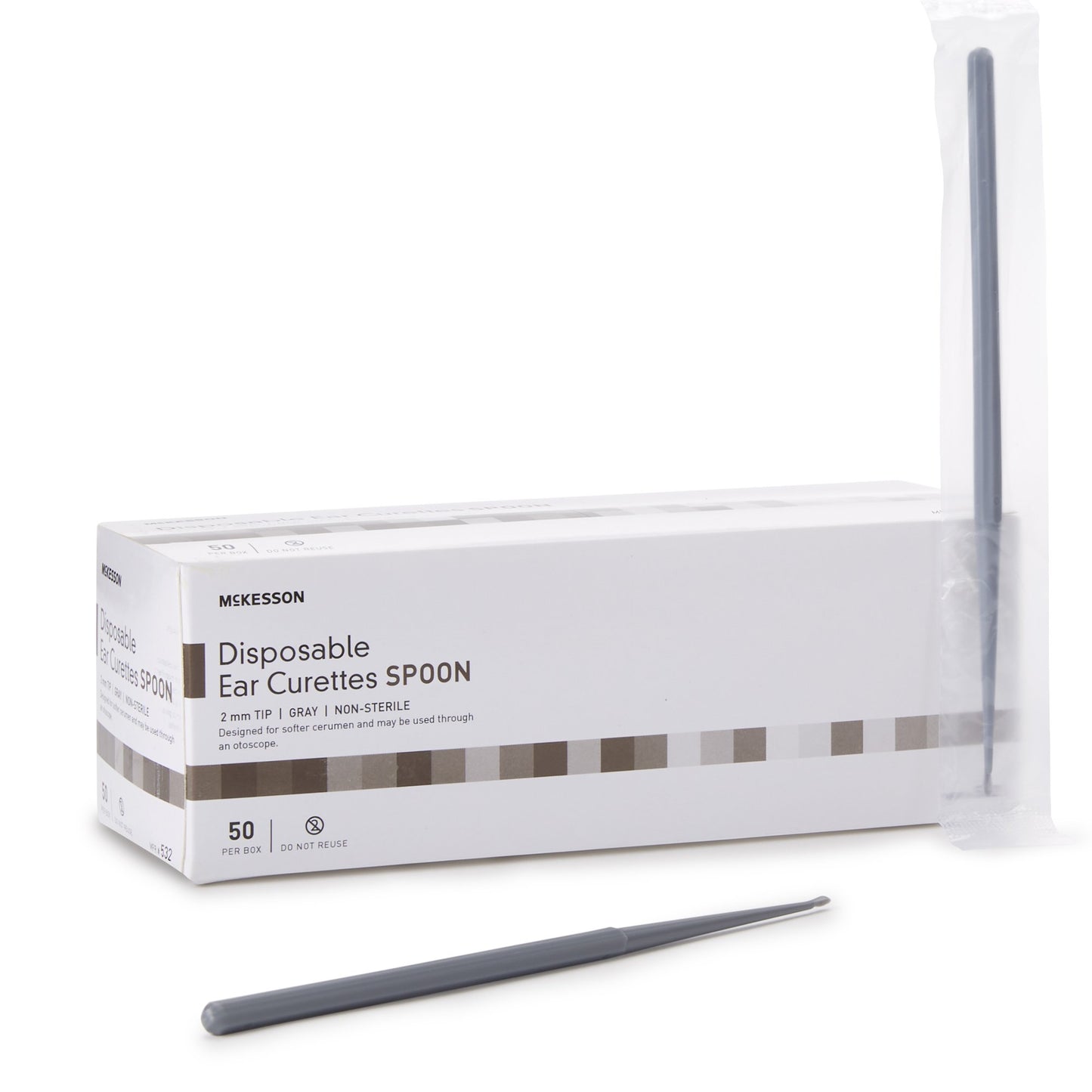 McKesson Ear Curette, 2 mm, Cup Tip 532