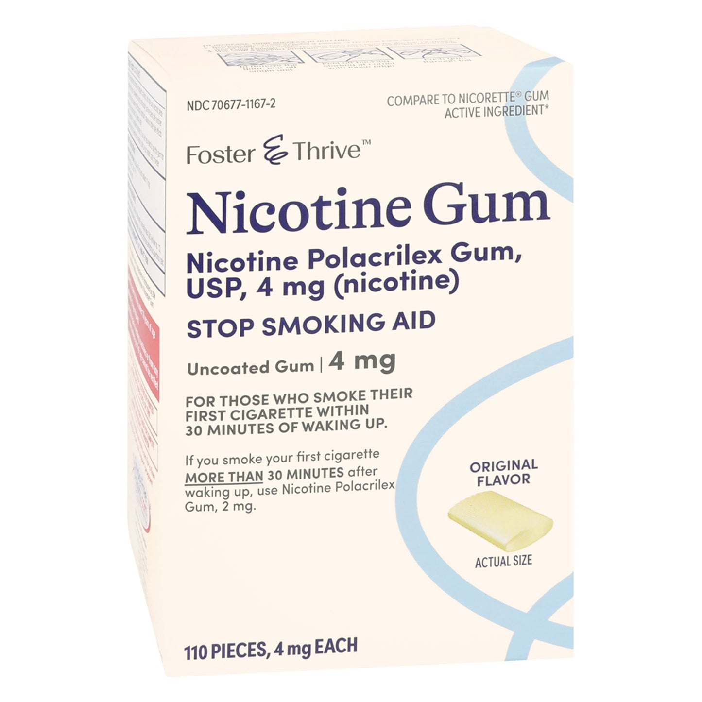 Foster & Thrive™ Nicotine Polacrilex 4 mg (Nicotine) Gum, Original Flavor 70677116702