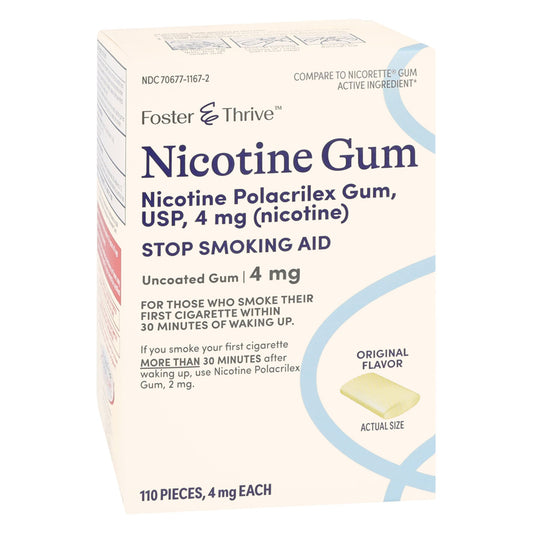 Foster & Thrive™ Nicotine Polacrilex 4 mg (Nicotine) Gum, Original Flavor 70677116702