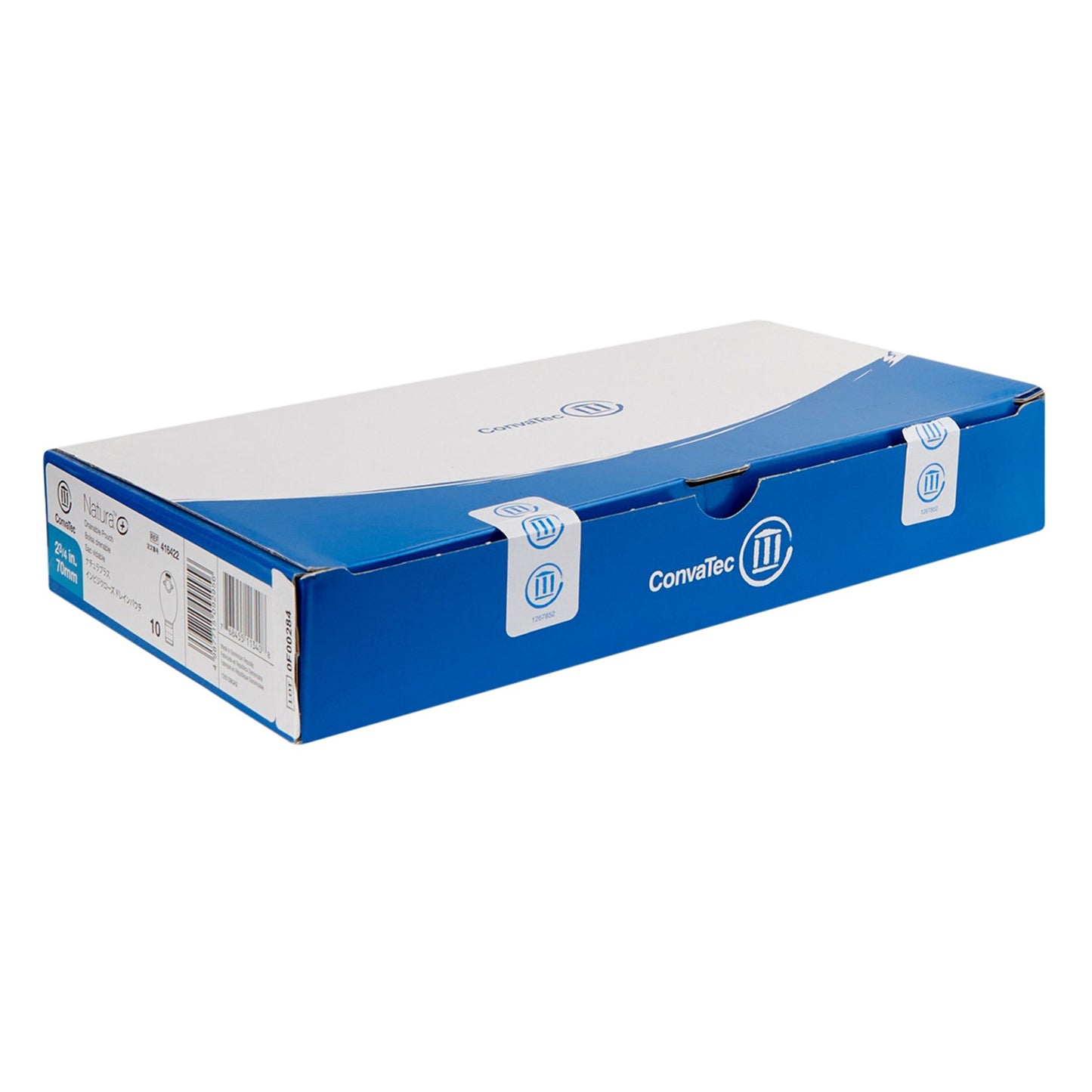 Natura® + Two-Piece Tail Closure Transparent Ostomy Pouch, 70mm Flange 416422