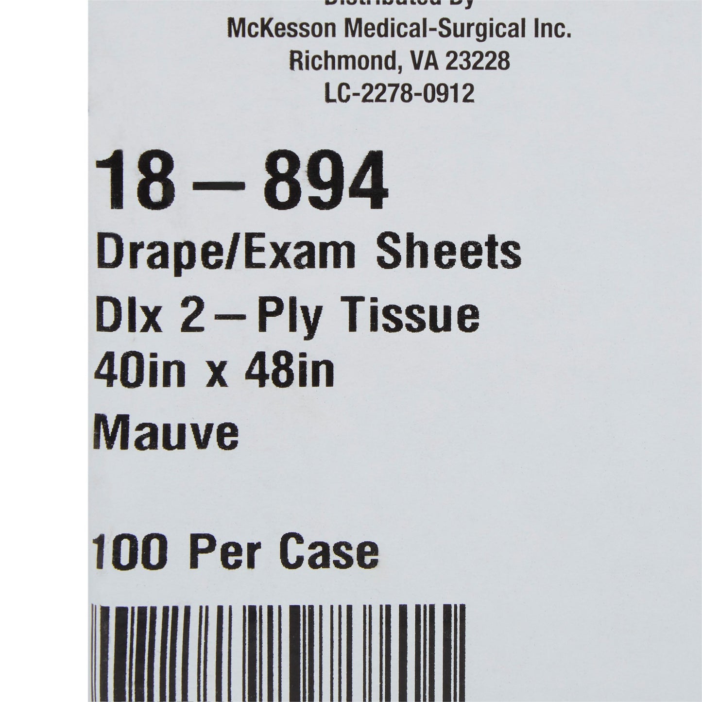 McKesson Nonsterile Physical Exam Drape, 40 x 48 Inch 18-894