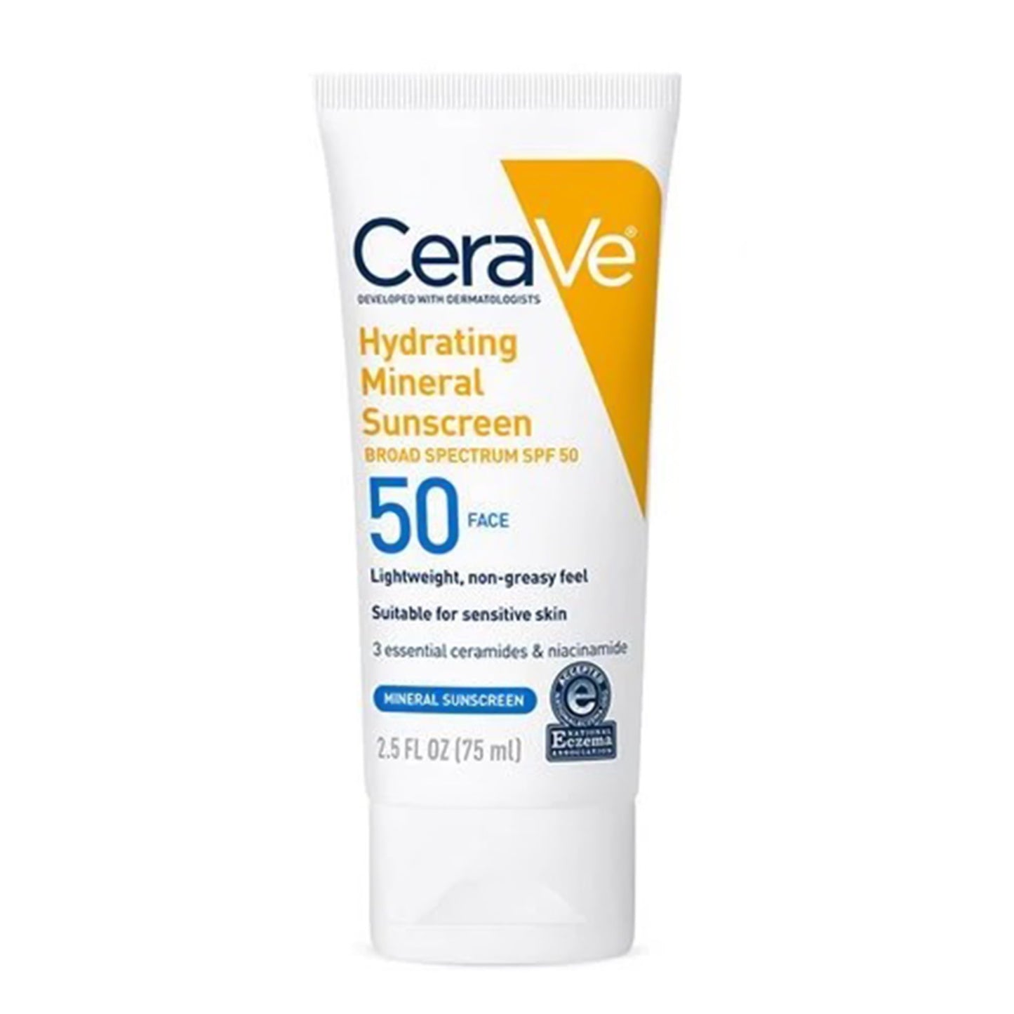 Sunscreen CeraVe® Hydrating Mineral Sunscreen Face SPF 50 Lotion 2.5 oz. Tube 60600051495