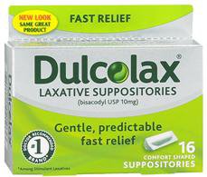 Laxative Dulcolax® Suppository 16 per Box 10 mg Strength Bisacodyl USP - 68142102103