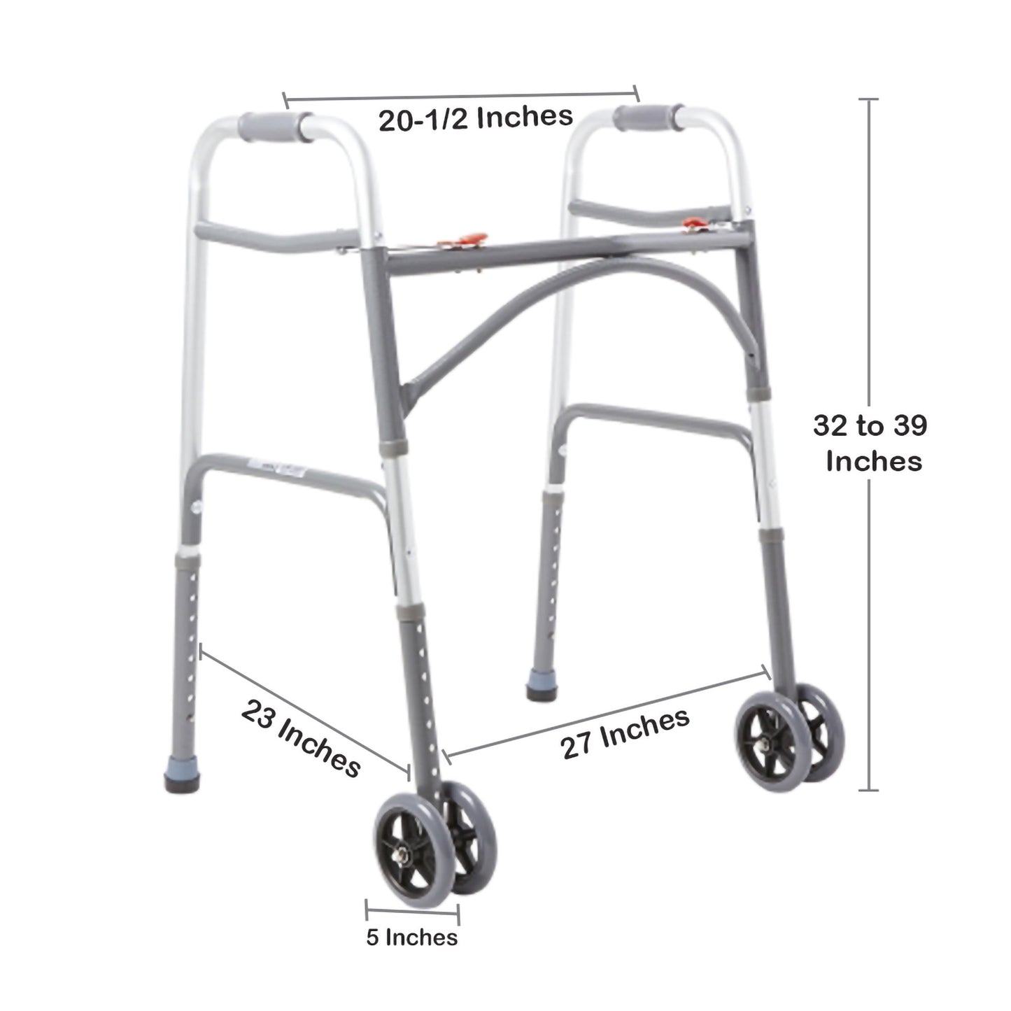 McKesson Steel Bariatric Folding Walker, 32 – 39 Inch Height 146-10220-2WW
