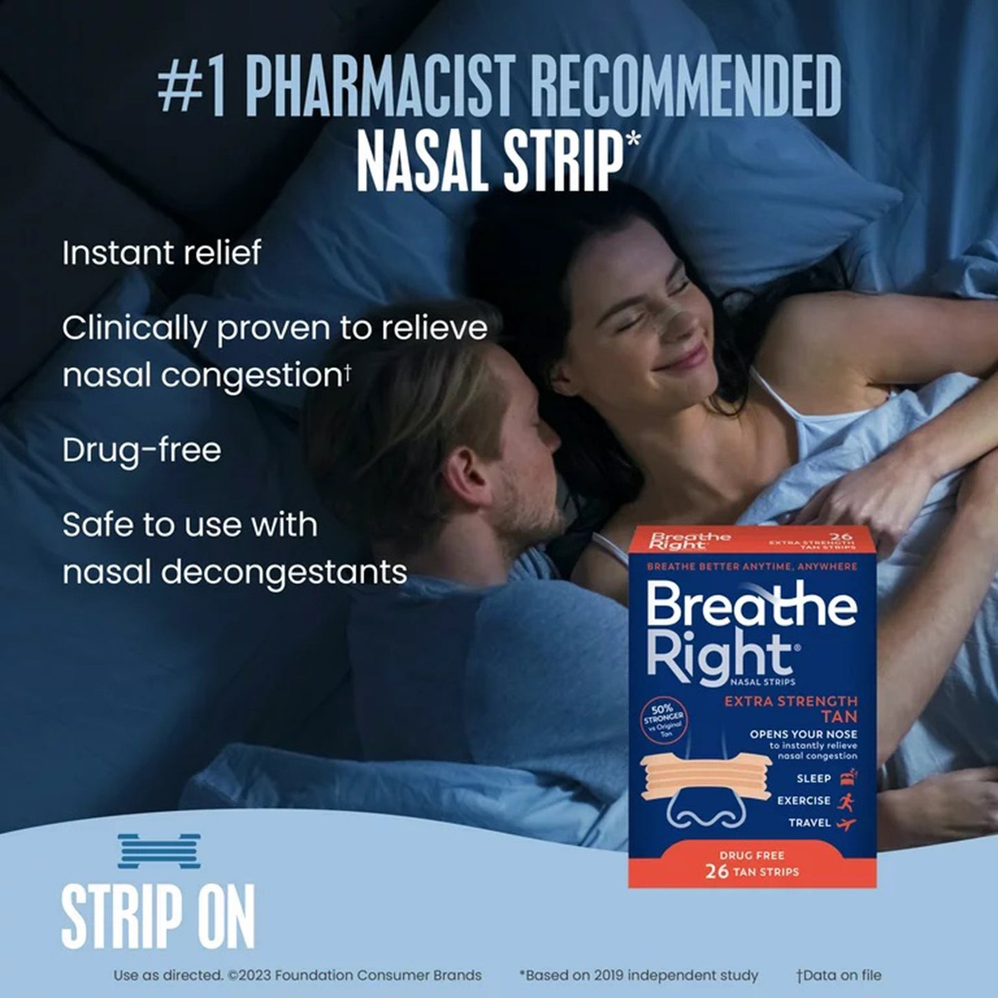 Breathe Right Nasal Strips, Extra Strength 81007180002