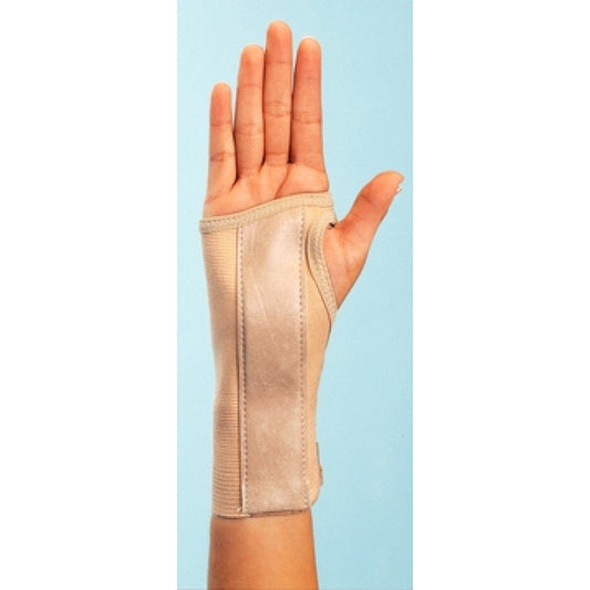 Wrist Brace ProCare® Low Profile / Contoured / Wraparound Aluminum / Cotton / Elastic Right Hand Beige Medium - 79-87075