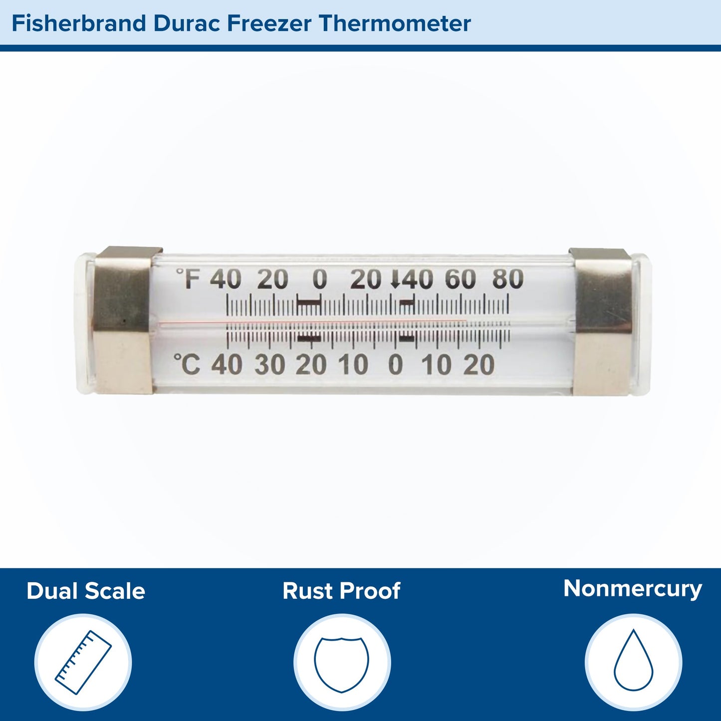 Fisherbrand™ Dual-Scale Refrigerator / Freezer Thermometer, -40° to +80° F 13201966