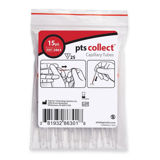 Capillary Blood Collection Tube Plain 15 µL Without Closure Glass Tube - 2863