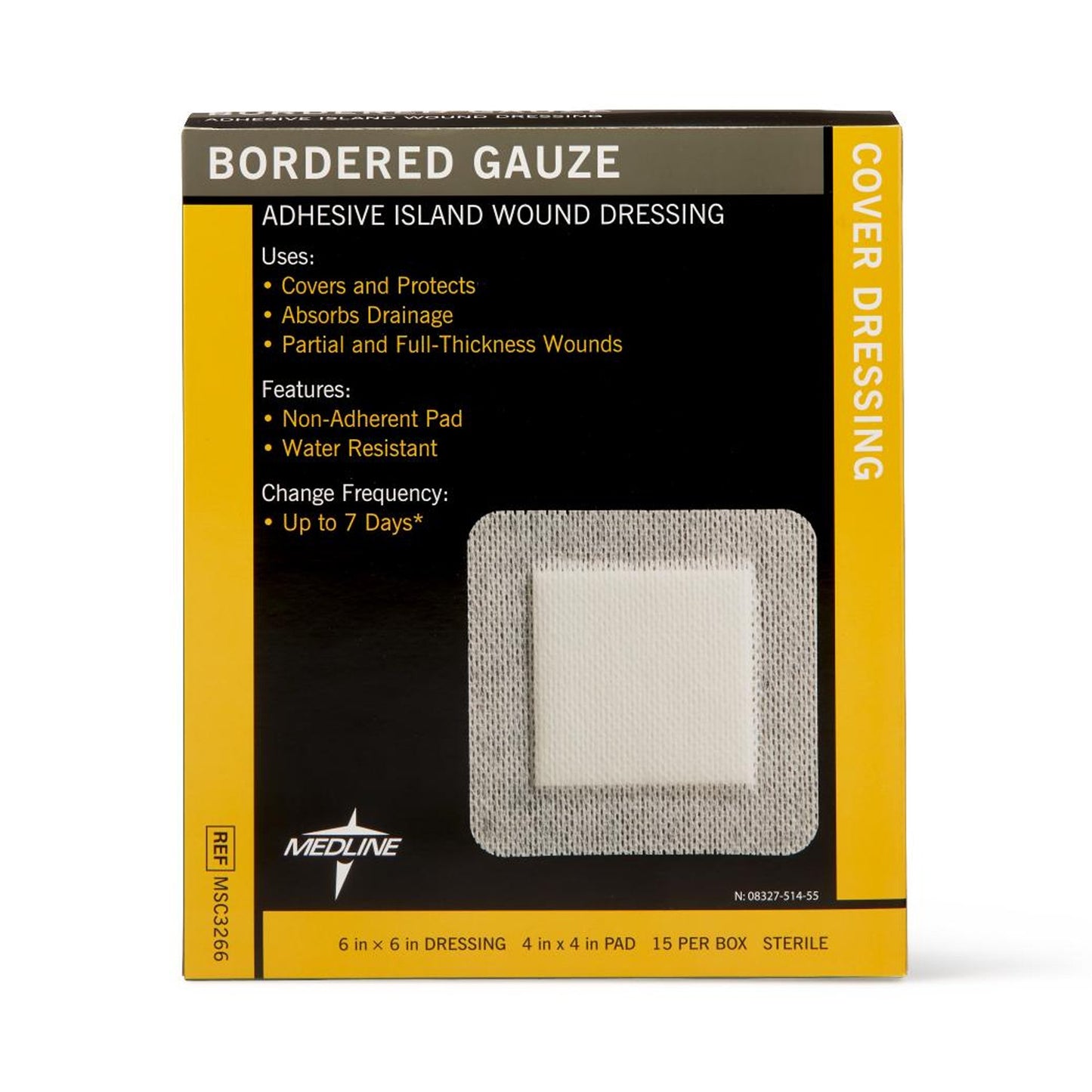 Medline White Island Dressing, 6 x 6 Inch MSC3266