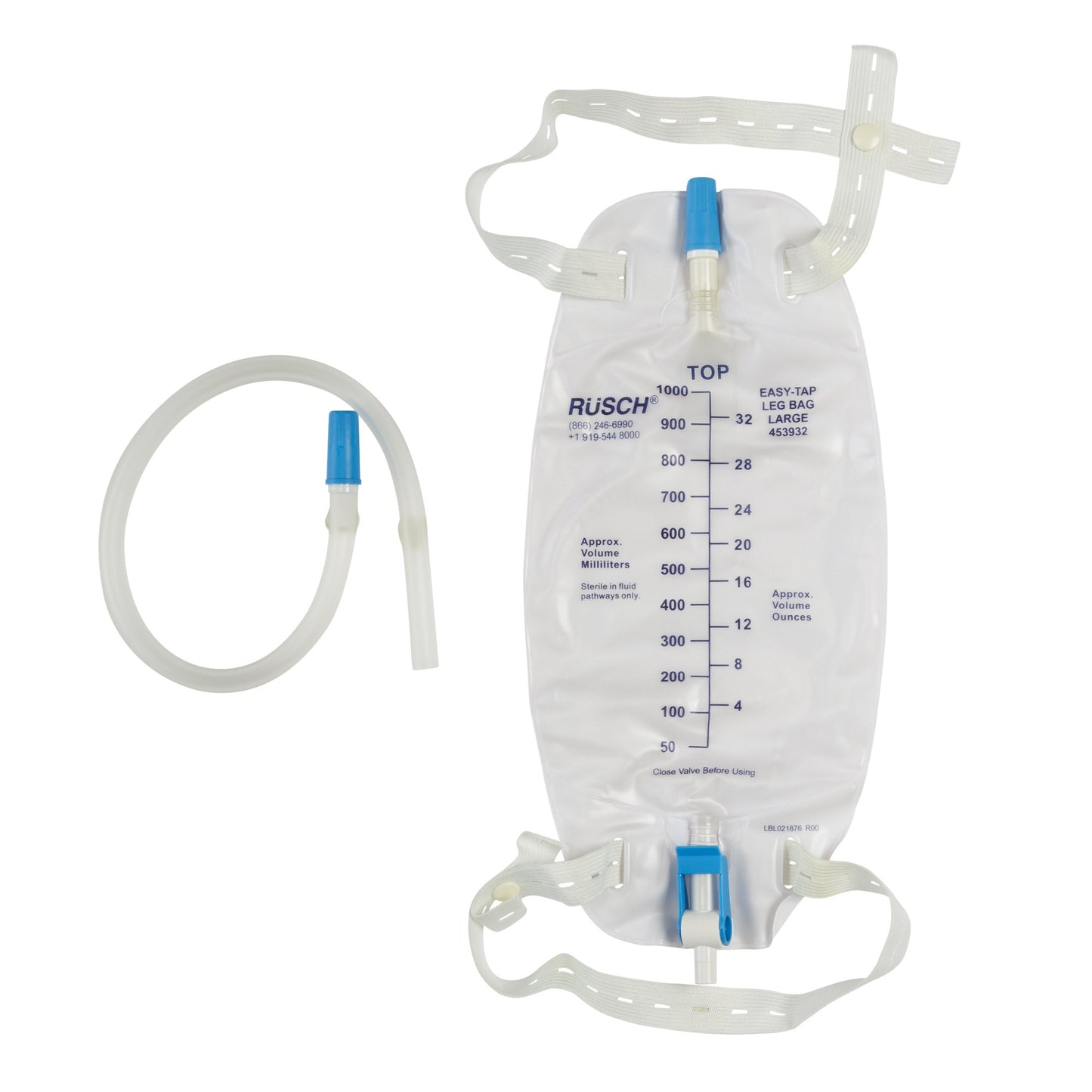 Urinary Leg Bag Easy Tap™ Anti-Reflux Valve Sterile 950 mL Vinyl - 453932