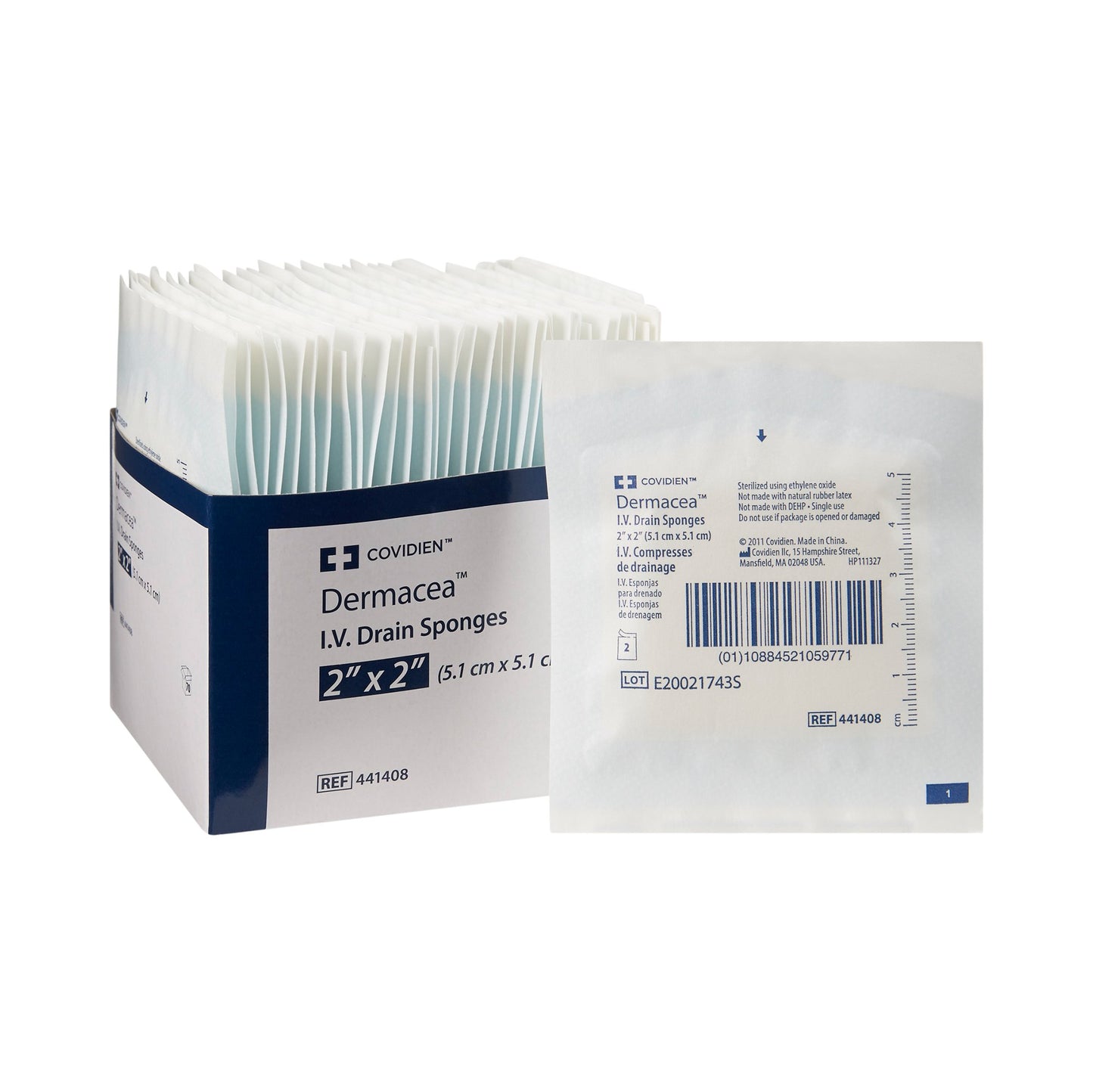 I.V. Sponge Dermacea™ 2 X 2 Inch 6-Ply Sterile 2 per Pack - 441408