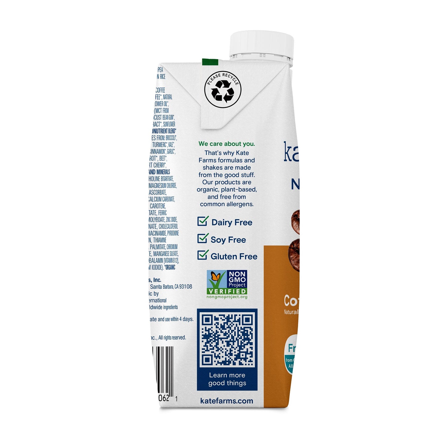 Kate Farms® Nutrition Shake, Coffee Flavor, 11-ounce carton 811112030638