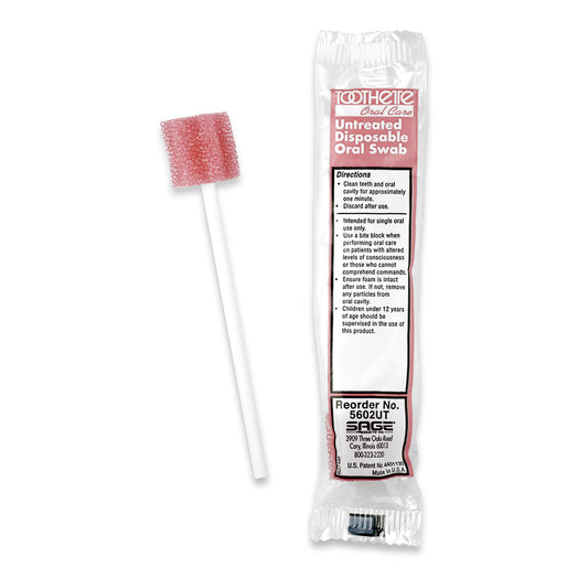Oral Swab Toothette® Untreated Foam Tip 1 per Pack - 5602UT