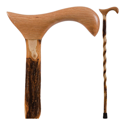 T-Handle Cane Brazos™ Twisted Wood 37 Inch Height Wood Grain - 502-3000-0086