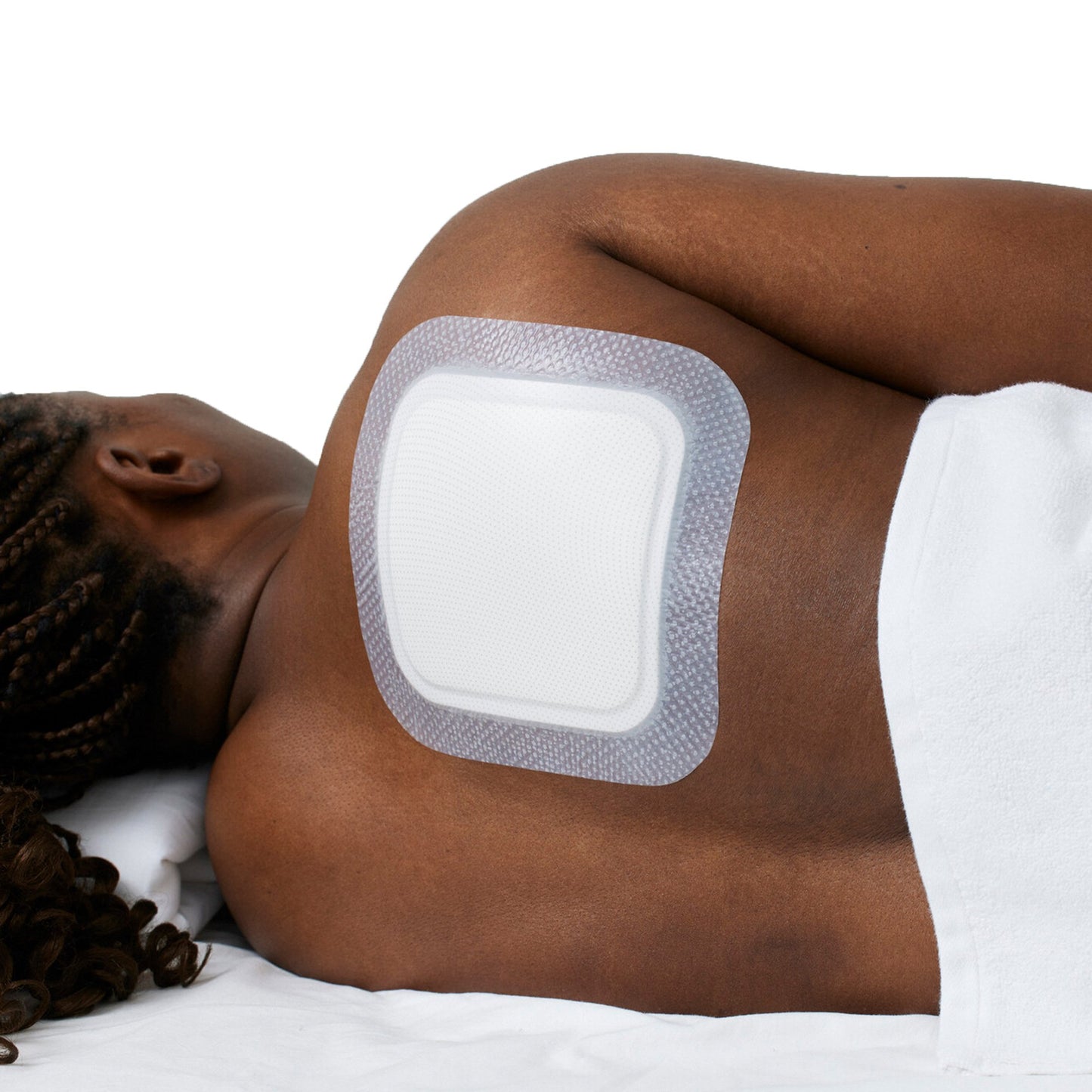 Silicone Foam Dressing Biatain® Silicone Fit 7 X 7 Inch With Border Film Backing Silicone Adhesive Square Sterile 37542