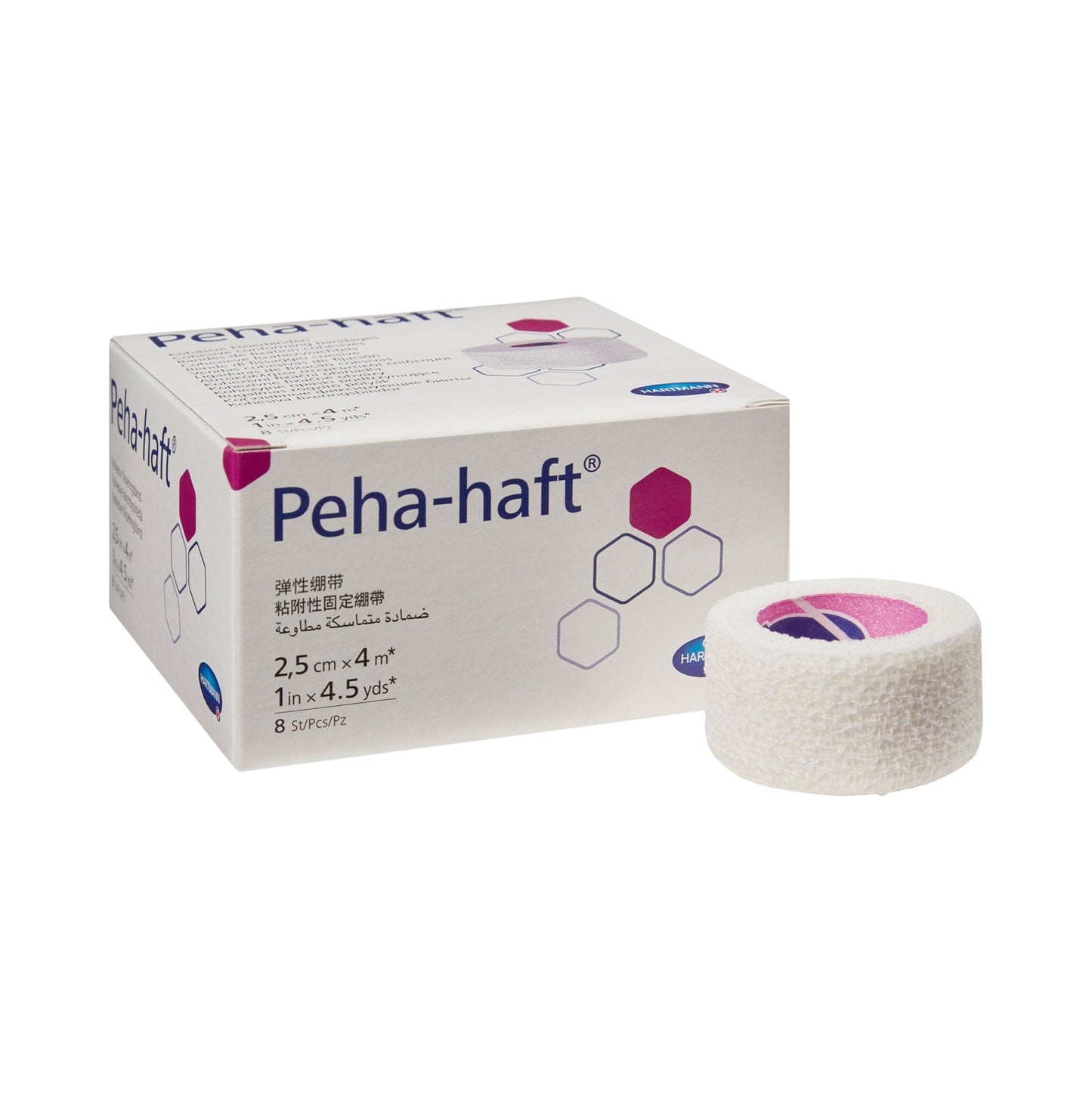 Absorbent Cohesive Bandage Peha-haft® 1 Inch X 4-1/2 Yard Self-Adherent Closure White NonSterile Standard Compression - 932452