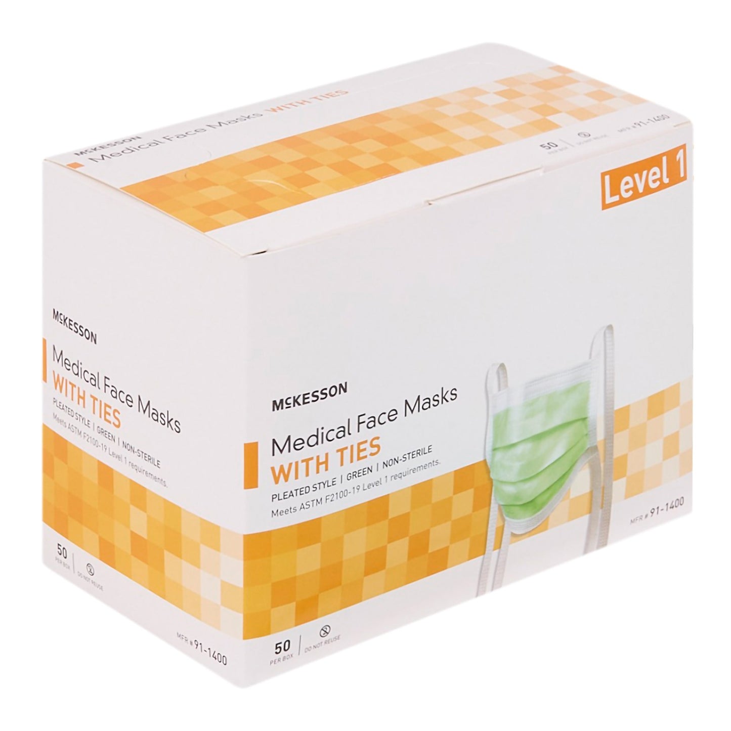 McKesson Classic Style Anti-Fog Surgical Mask, Green 91-1400