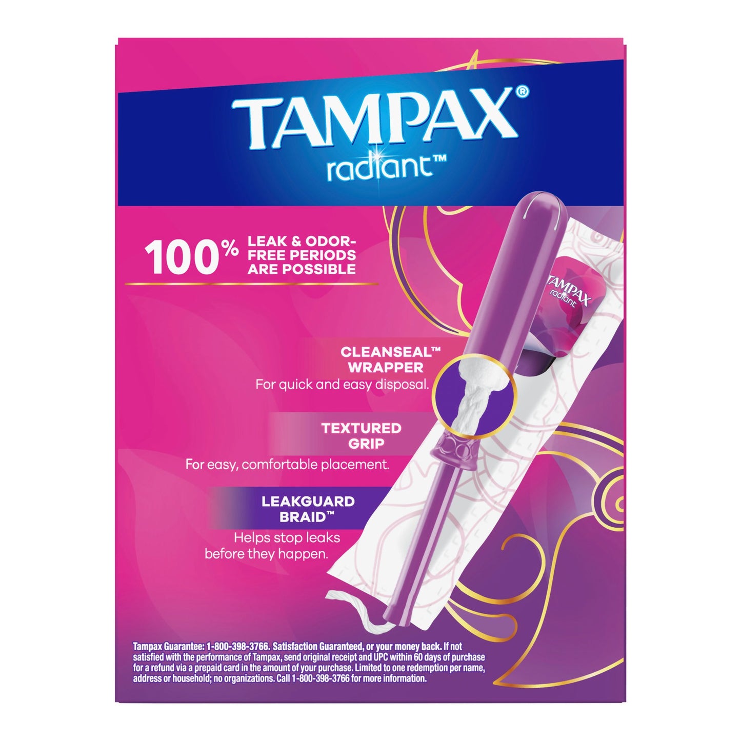 Tampax® Radiant Tampons, Regular, 14 ct. 07301071306