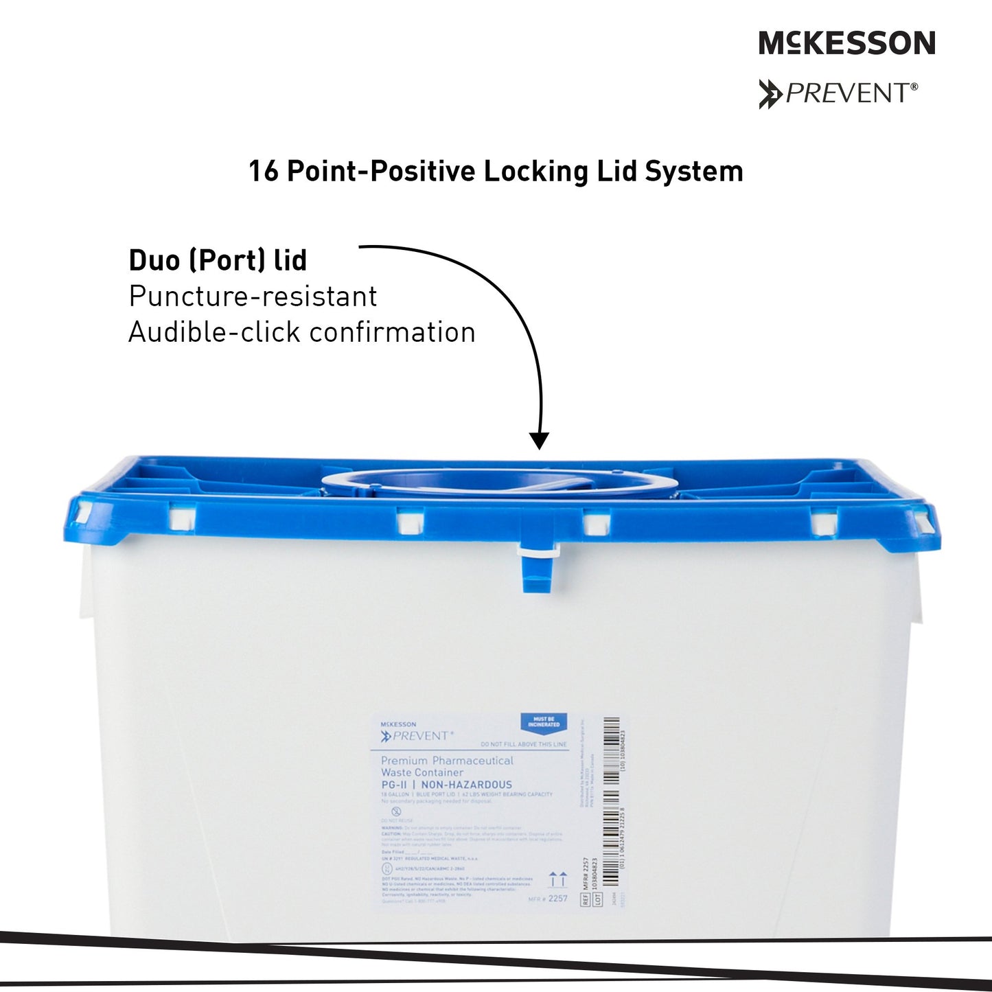 McKesson Prevent® Pharmaceutical Waste Container, 18 Gallon Capacity 2257